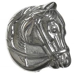 1-1 Face designs - Horse - White metal -  Realistic (1-1/4")